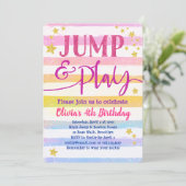 Jump Birthday Invitation Girls Jump & Play Party (Standing Front)