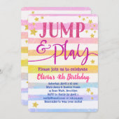 Jump Birthday Invitation Girls Jump & Play Party (Front/Back)