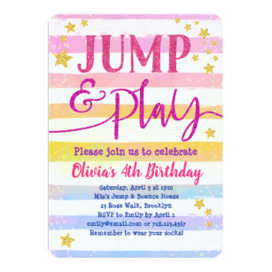 jump party invitations zazzle