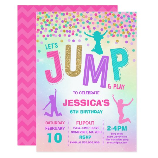 Jump Birthday Invitation Jump Trampoline Party