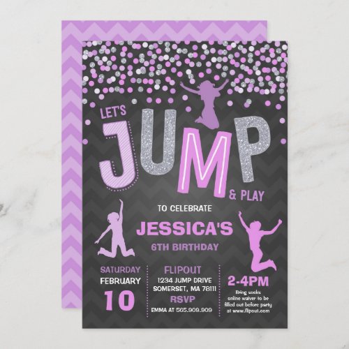 Jump Birthday Invitation Jump Trampoline Party