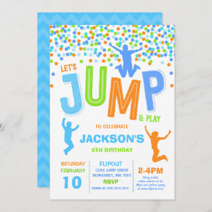 Jump Birthday Invitation Jump Trampoline Party