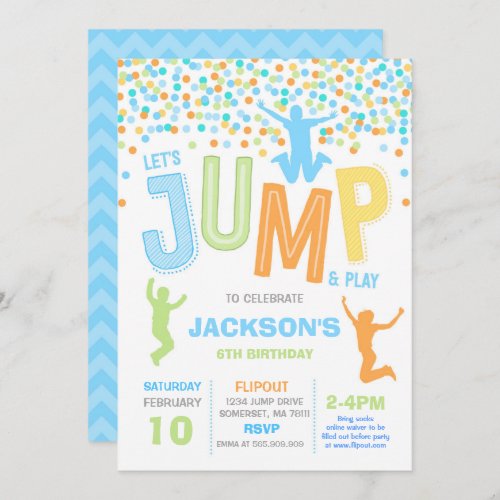 Jump Birthday Invitation Jump Trampoline Party