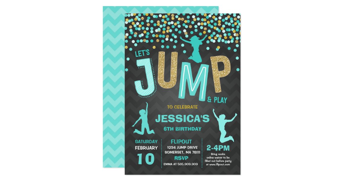 Jump Birthday Invitation Jump Trampoline Party