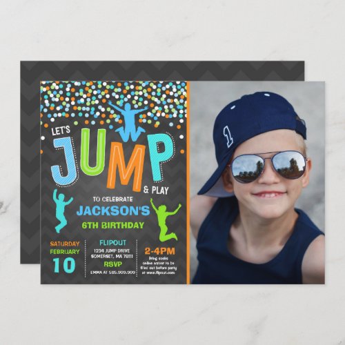 Jump Birthday Invitation Jump Trampoline Party