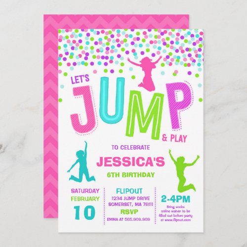 Jump Birthday Invitation Jump Trampoline Party
