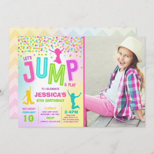 Jump Birthday Invitation Jump Trampoline Party