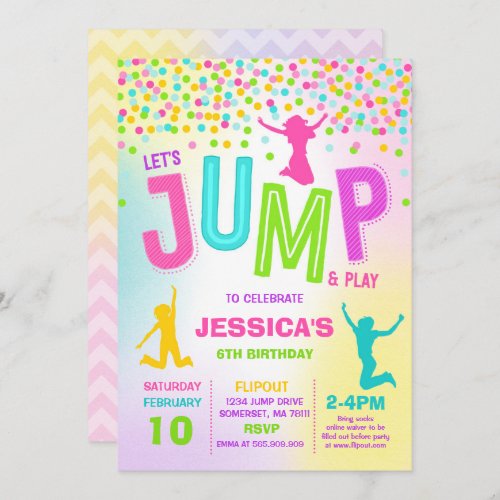 Jump Birthday Invitation Jump Trampoline Party