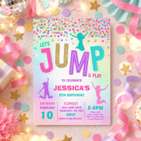 Jump Birthday Invitation Jump Trampoline Party