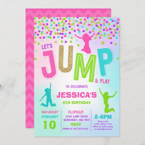 Jump Birthday Invitation Jump Trampoline Party