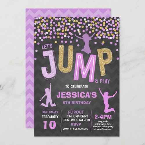 Jump Birthday Invitation Jump Trampoline Party