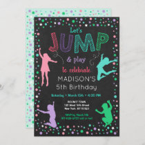 Jump Birthday Party Bounce Trampoline Invitation