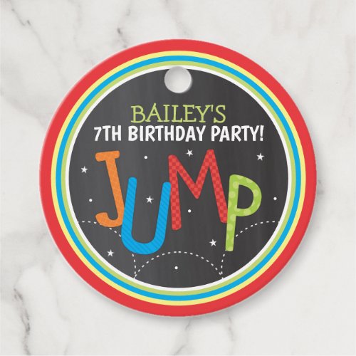 Jump Birthday Party Favor Tags