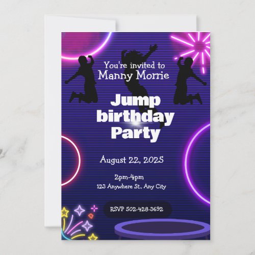 Jump birthday party  Invitation