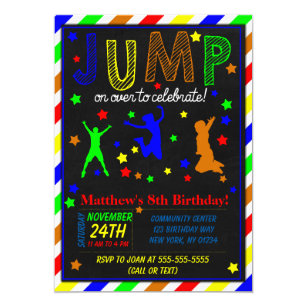 jump party invitations zazzle