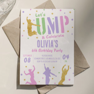 Jump Birthday Party Invitation Trampoline Park