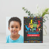 Jump Birthday Party Trampoline Bounce House Invitation (Standing Front)