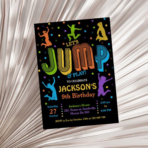 Jump Birthday Trampoline Party Invitation