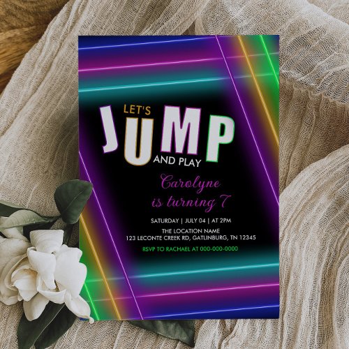 Jump Birthday Trampoline Party Invitation