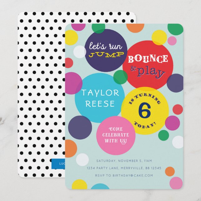 Jump Bounce House Birthday Invitation (Front/Back)