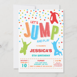 Jump Bounce House Birthday Party Invitation