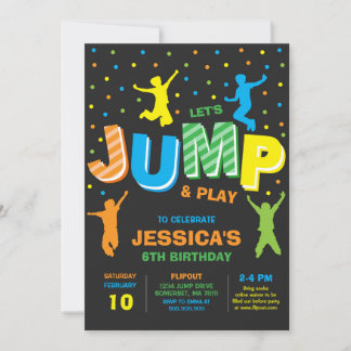 Jump Bounce House Birthday Party Invitation