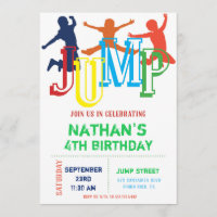 Jump Bounce House Birthday Party Invitation