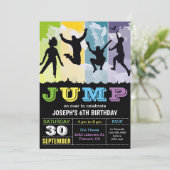Jump Bounce House Trampoline Party Birthday Invite (Standing Front)