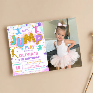 Jump Bounce Play Birthday Jump Trampoline Party Invitation