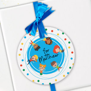 Jump Bounce Play Trampoline Birthday Thank You Favor Tags