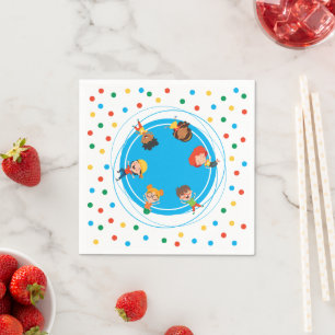 Jump Bounce Play Trampoline Kids Birthday Napkins