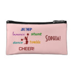 Jump, Bounce, Stunt Cheerleader Small Cosmetic Bag at Zazzle