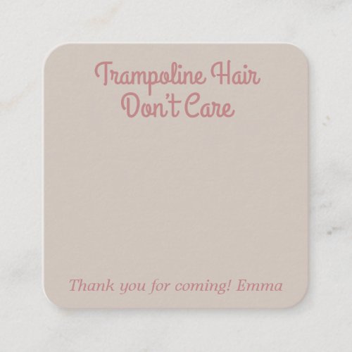 Jump Bounce Trampoline Boho Hair Tie Favor Card