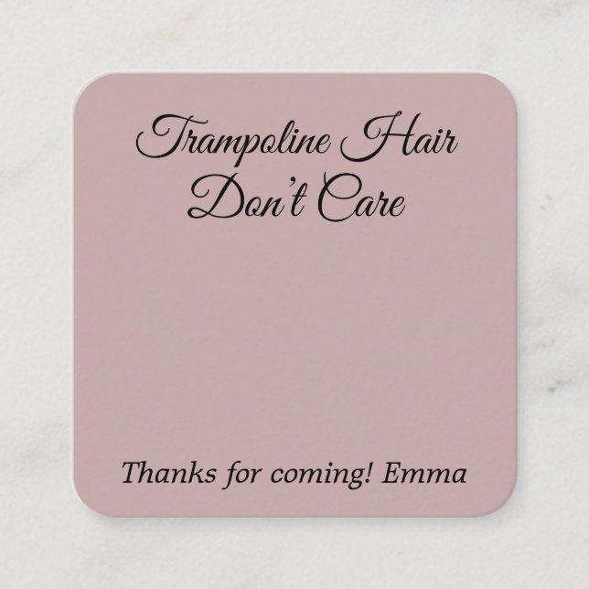 Jump Bounce Trampoline Hair Tie Favor Card (Front)