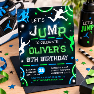 Jump boy's birthday invitation