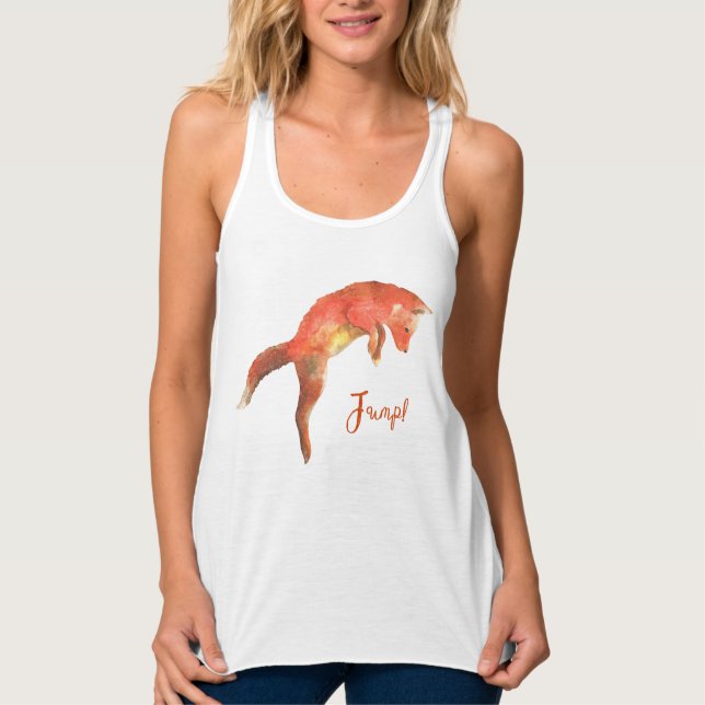 Jump Cute Red Fox Tank Top (Front)