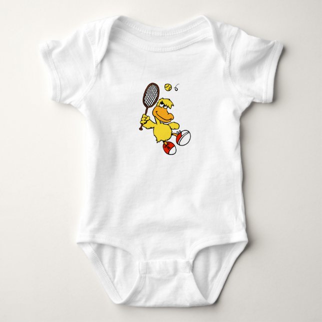 Jump Duck tennis | Choose background color Baby Bodysuit (Front)