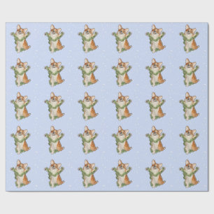 "Jump for Joy!" Corgi wrapping paper