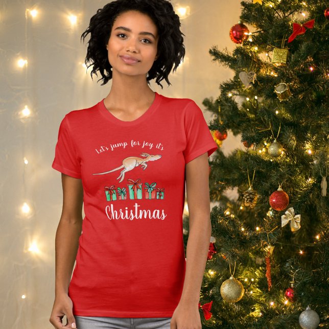 Jump for joy Kangaroo Christmas t-shirt (Creator Uploaded)