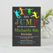Jump Gymnastics Flip Chalkboard Boy Birthday Invitation (Standing Front)