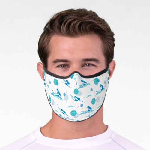 Jump in and Swimming Pattern Art Premium Face Mask