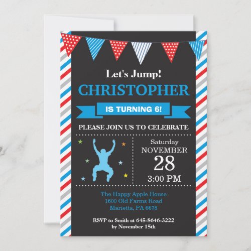 Jump Invitation Trampoline Birthday Party