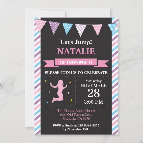 Jump Invitation Trampoline Birthday Party