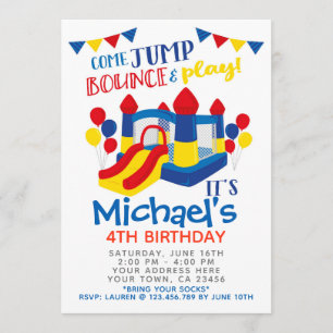 Jump Invitation, Trampoline Birthday Party Invitation