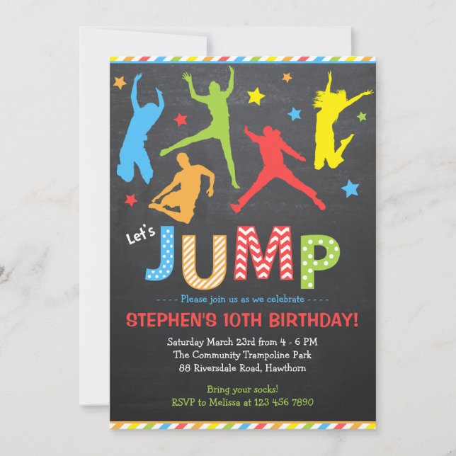 Jump Invitation / Trampoline Invitation (Front)