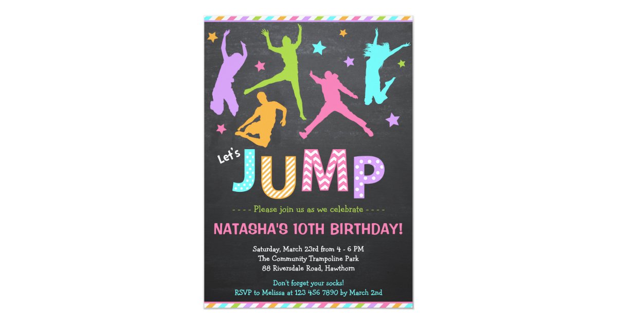 Jump Invitation / Trampoline Invitation | Zazzle.com