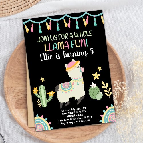 Jump Llama Birthday Invitations