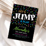 Jump Neon Trampoline Birthday Invitation