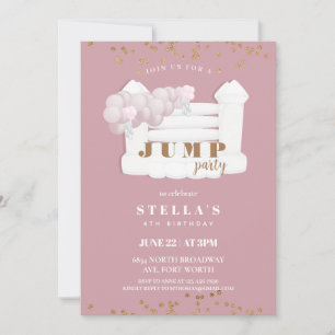 Jump Party Bounce House Trampoline Birthday Invitation