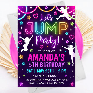 Jump Party Invitation Trampoline Birthday